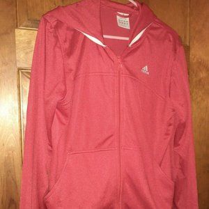 Adidas L large red women's hooded light jacket